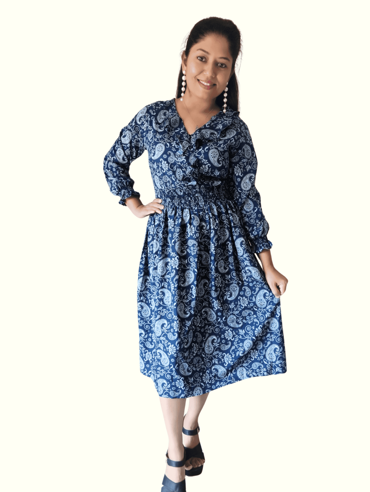 Blue Elisa Midi Dress