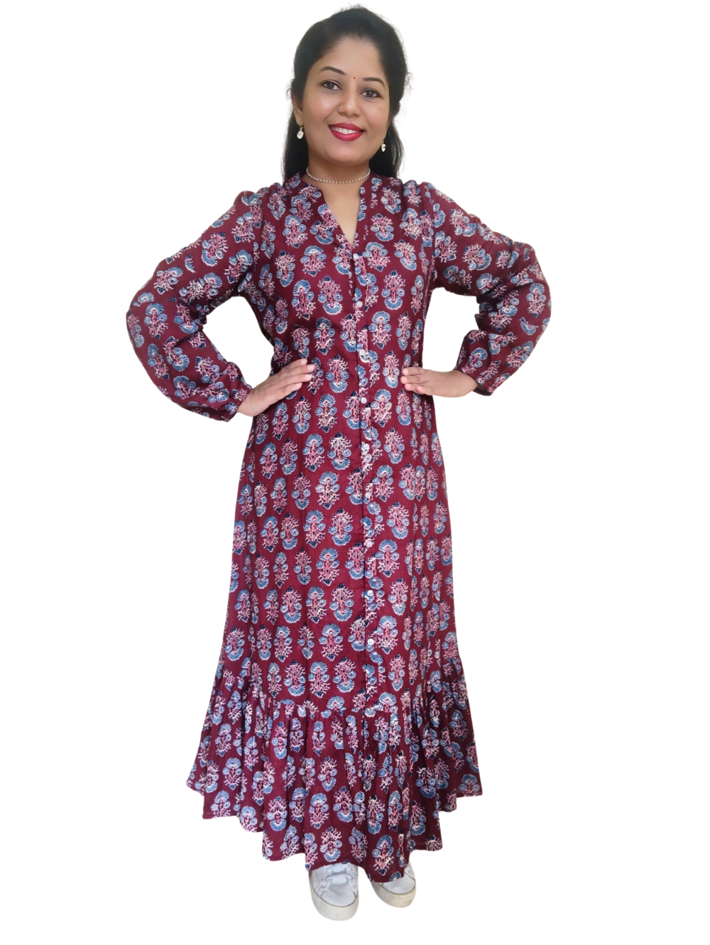 Maroon Chhaya Maxi Dress