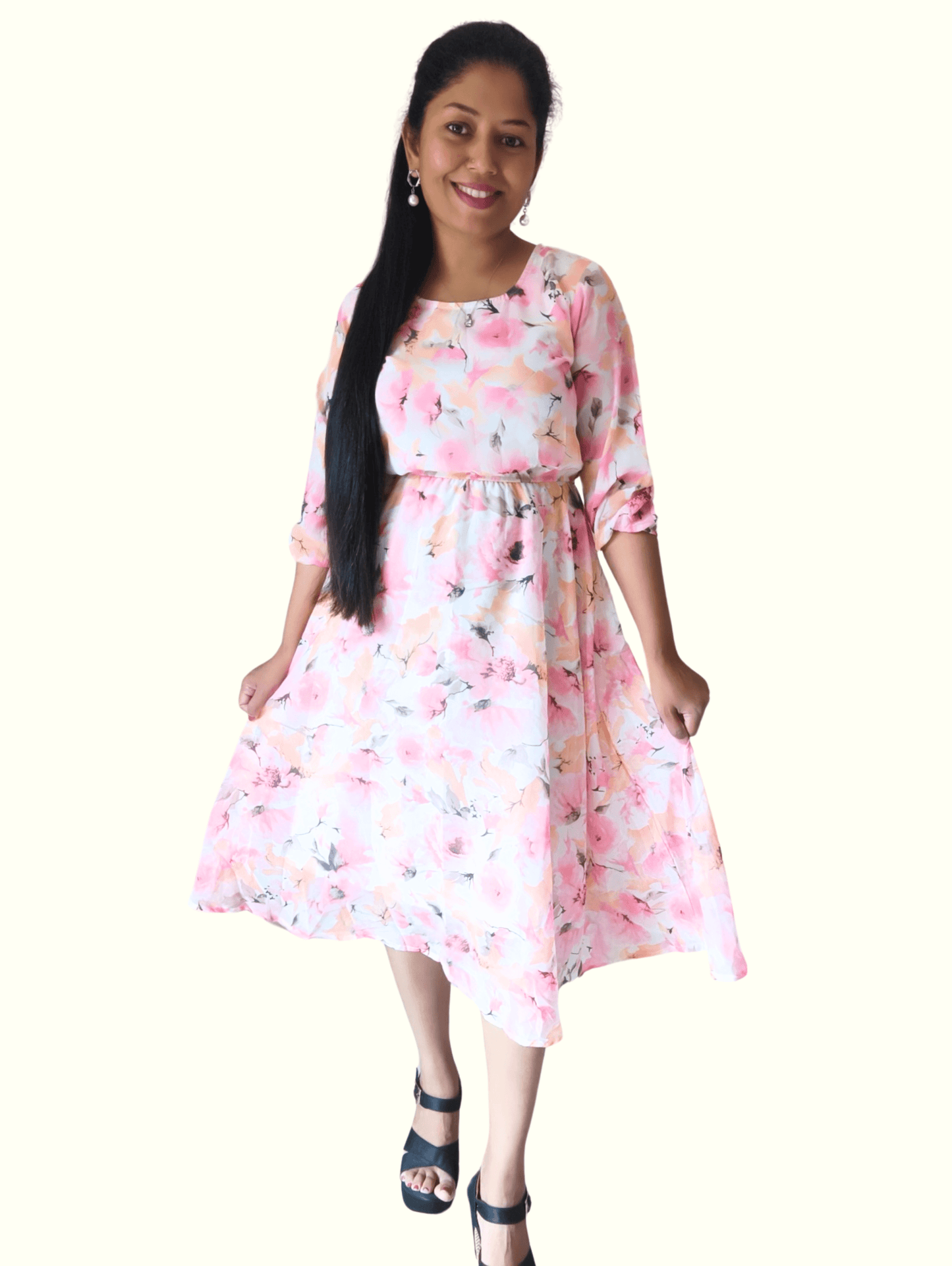 Pink Richa Midi Dress