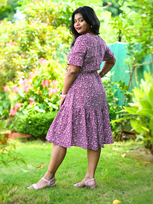 Purple Pinky Midi Dress