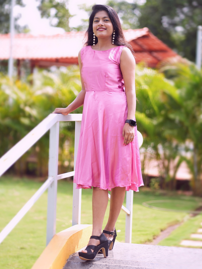 Cherry Pink Midi Dress