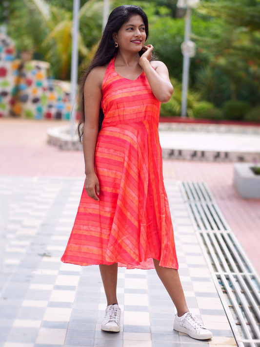 Scarlet Halterneck Midi Dress