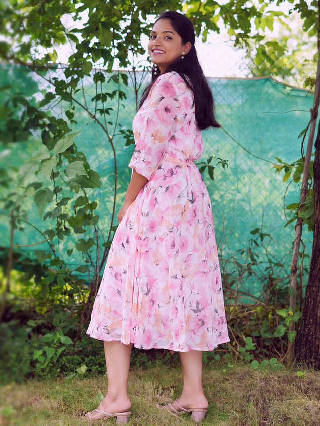 Pink Richa Midi Dress