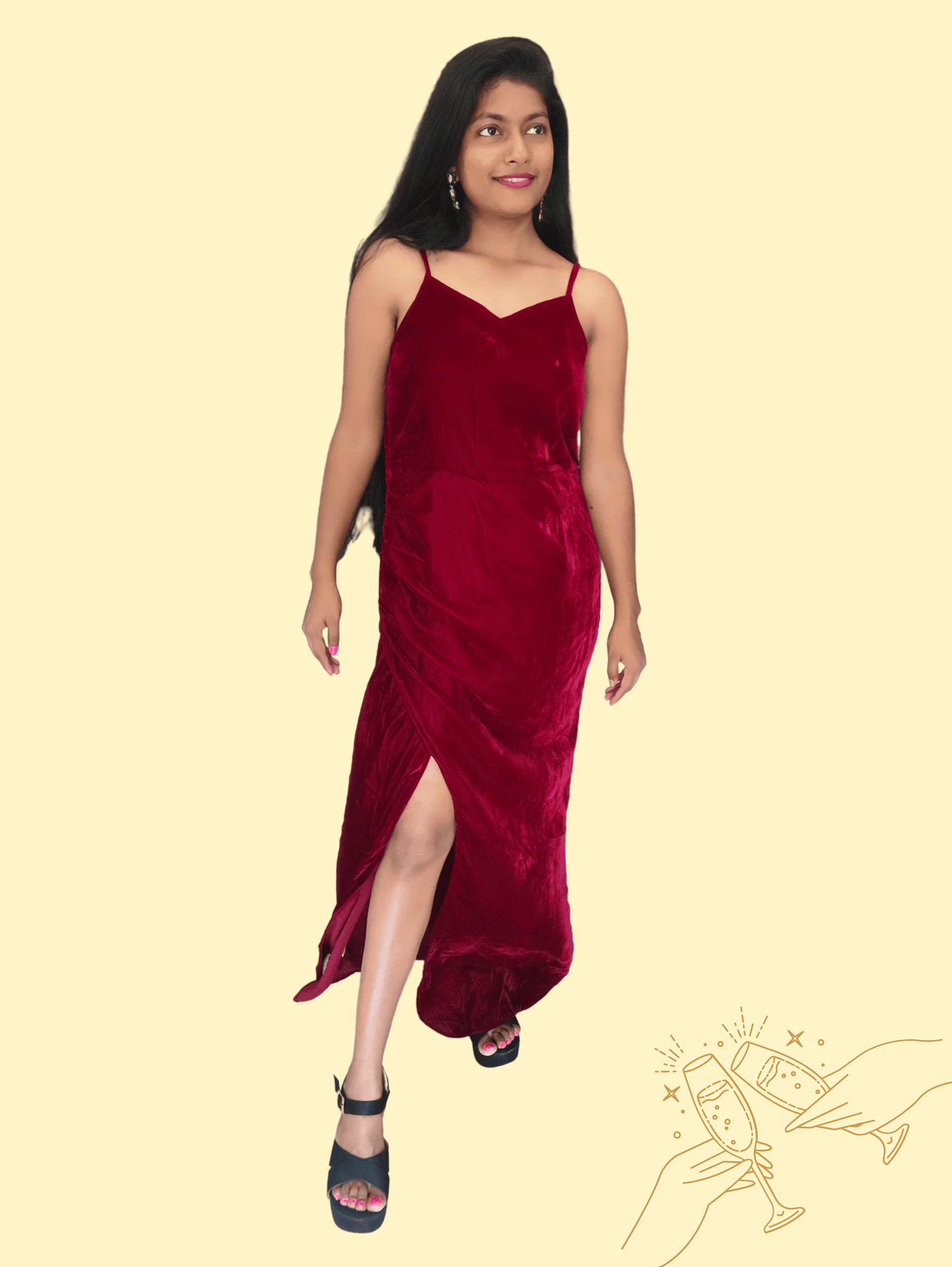 Maroon Diva Gown