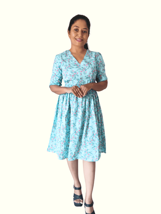 Blue Aqua Midi Dress