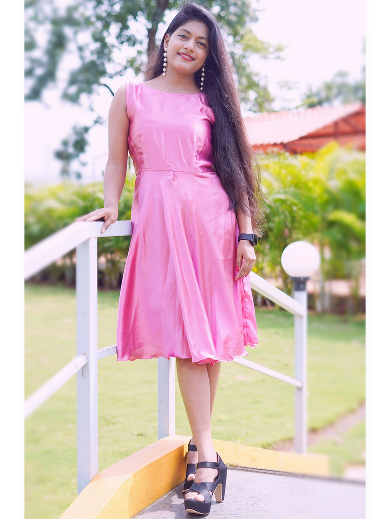 Cherry Pink Midi Dress