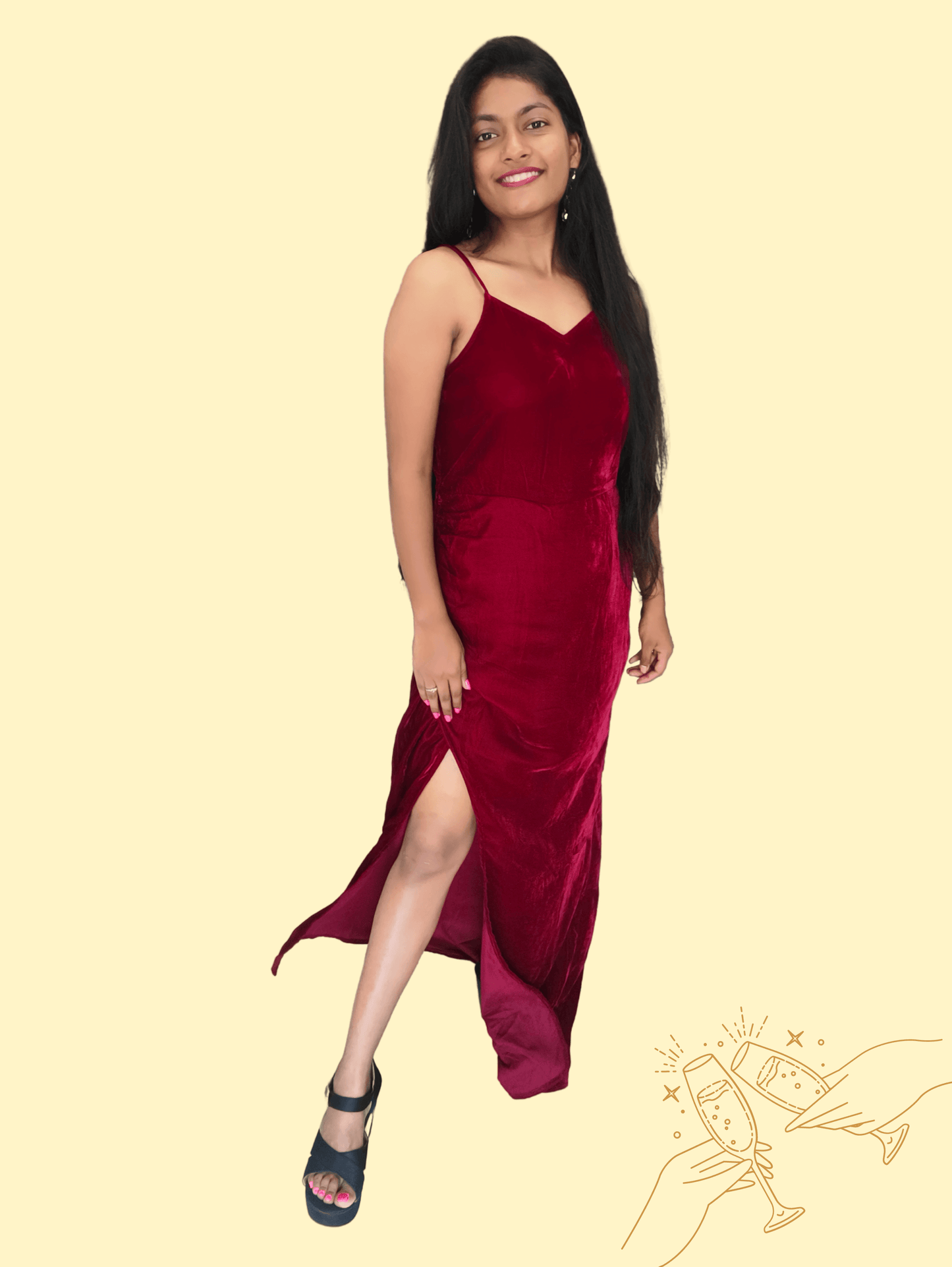 Maroon Diva Gown