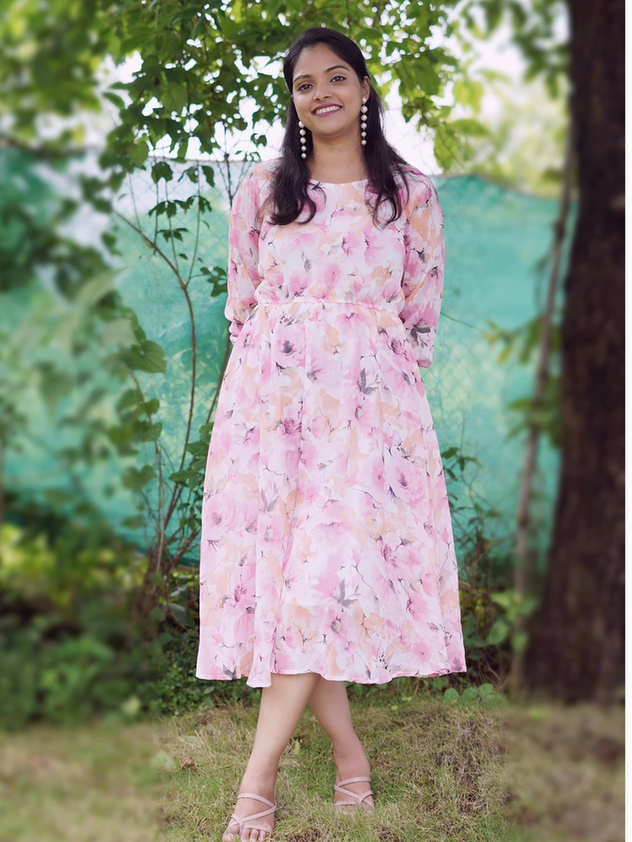 Pink Richa Midi Dress