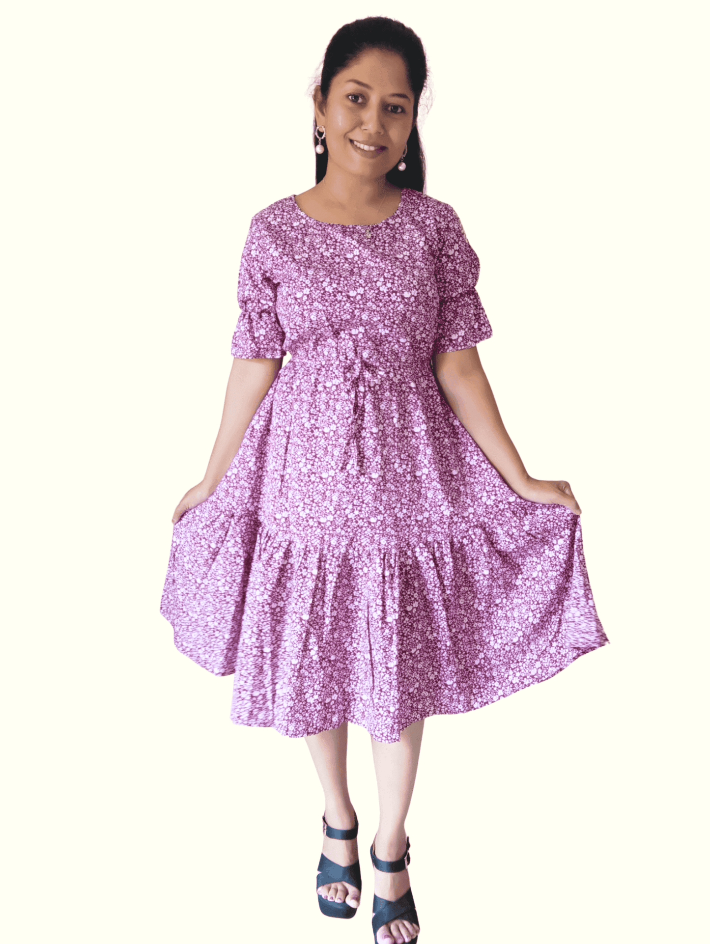 Purple Pinky Midi Dress