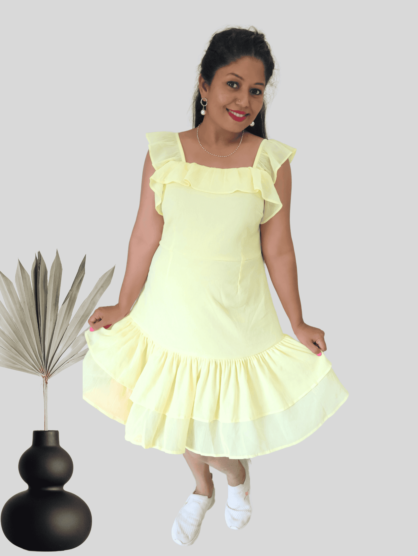 Yellow Rose Midi Dress