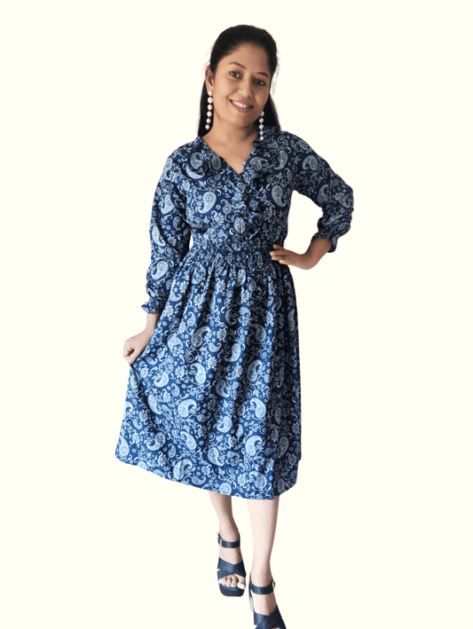 Blue Elisa Midi Dress