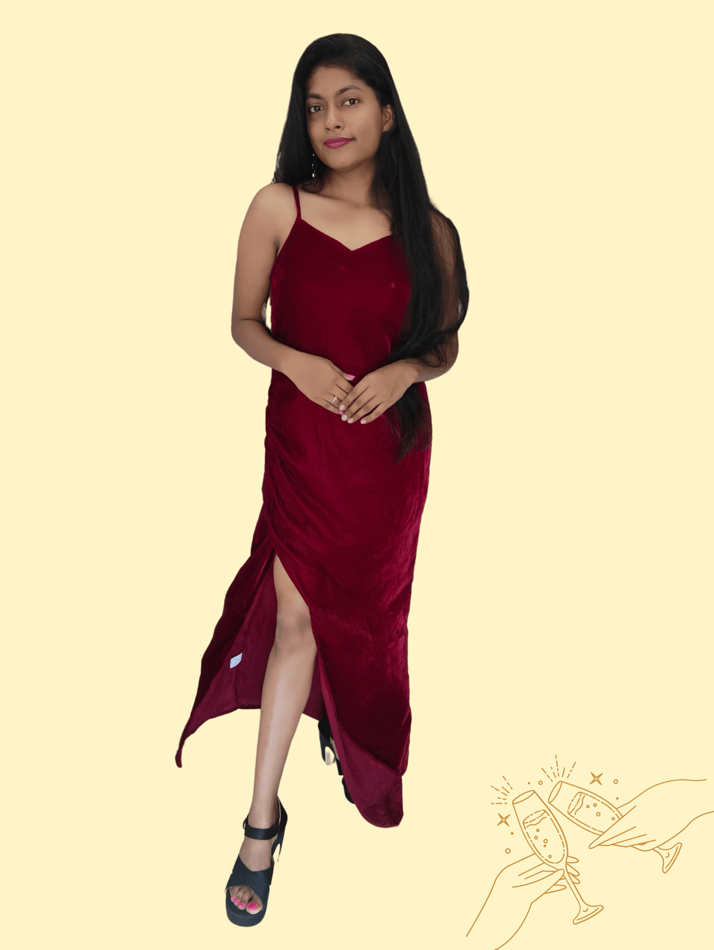 Maroon Diva Gown