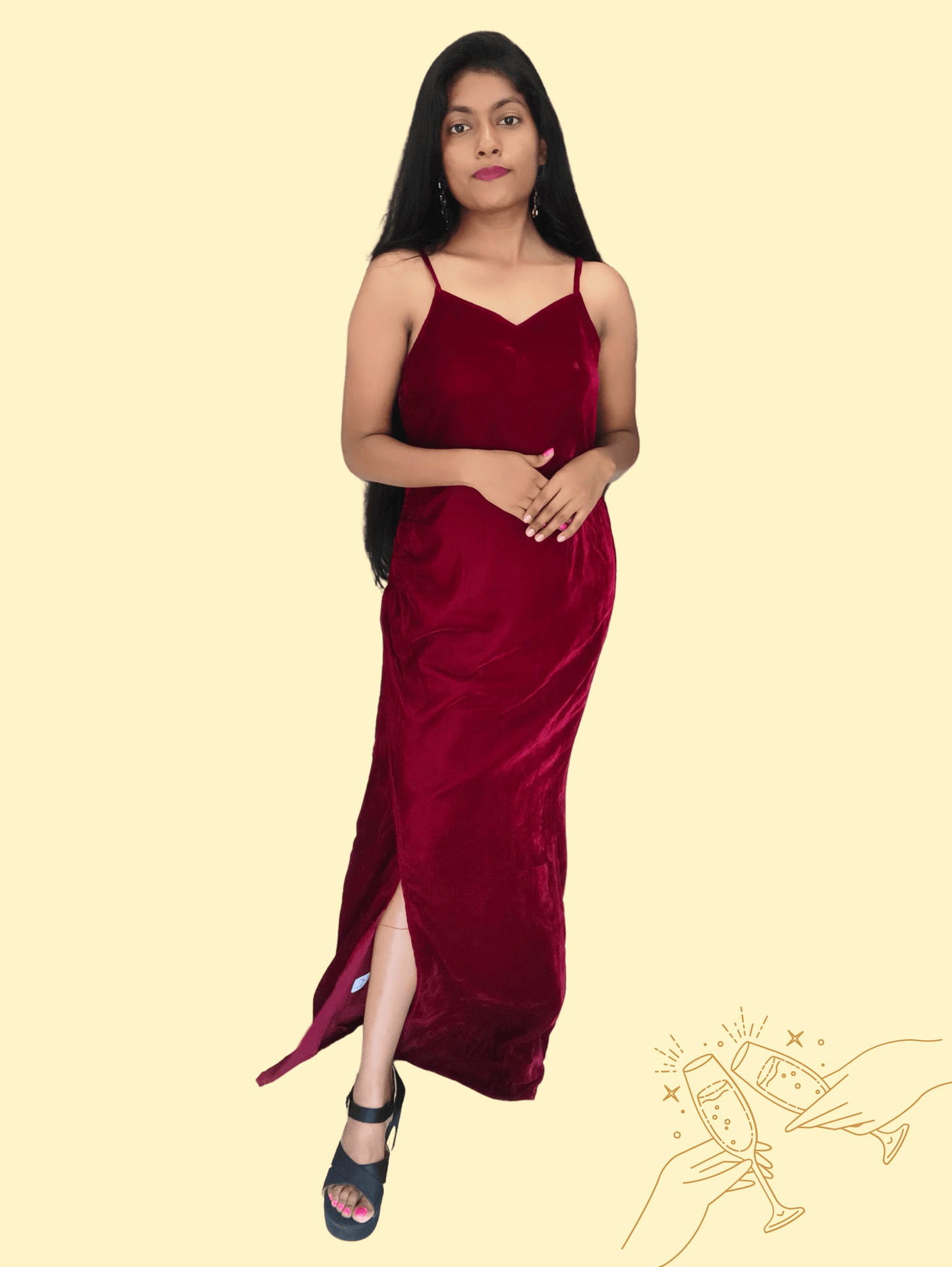 Maroon Diva Gown