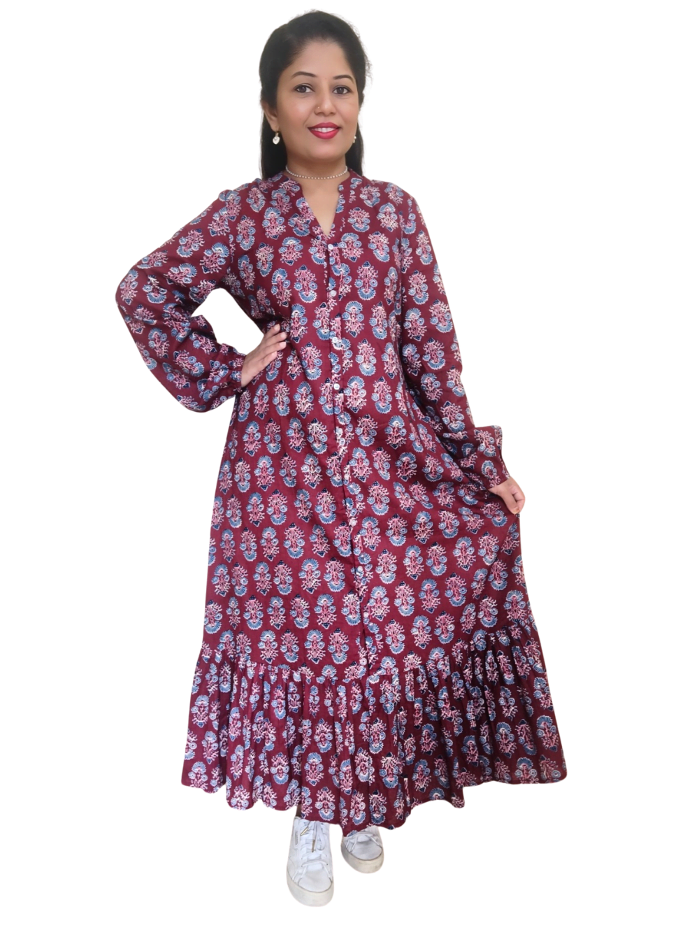 Maroon Chhaya Maxi Dress