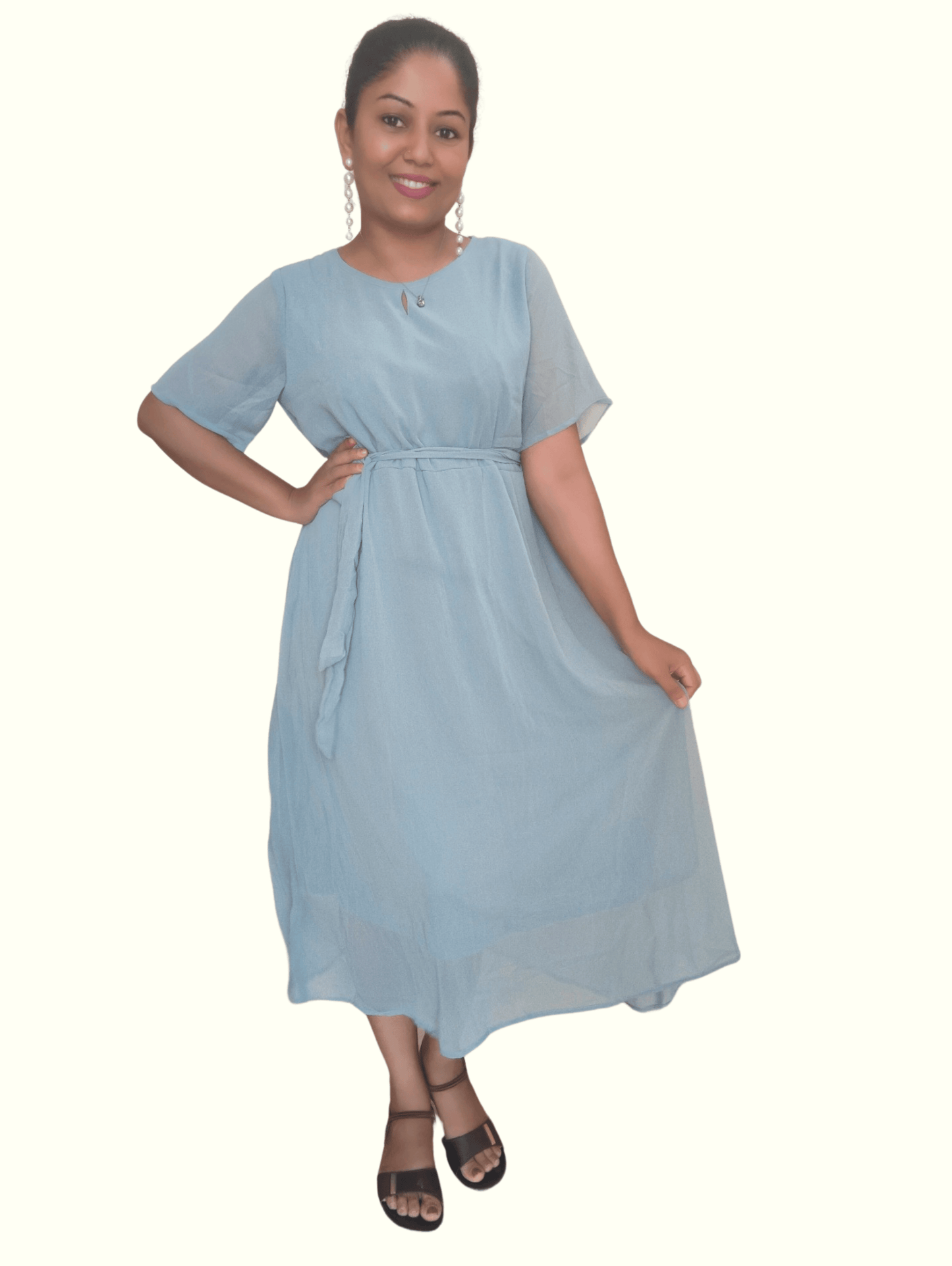 Blue Lara Midi Dress