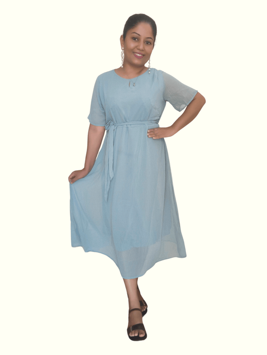 Blue Lara Midi Dress