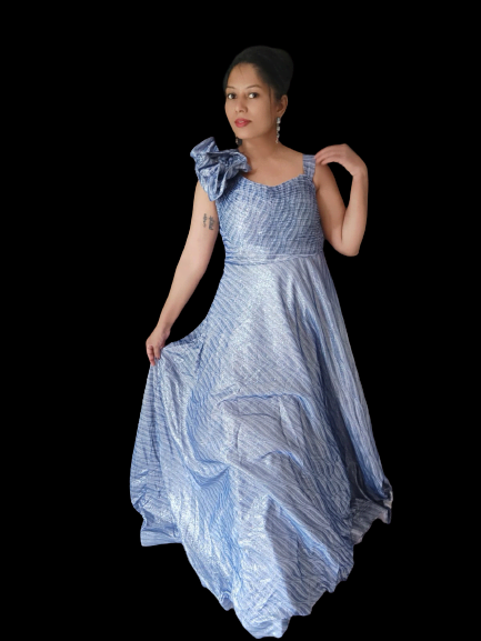 Blue Rapunzel Ballgown