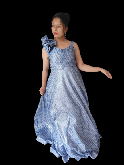 Blue Rapunzel Ballgown