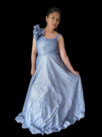 Blue Rapunzel Ballgown