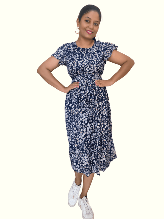 Blue Saavi Midi Dress