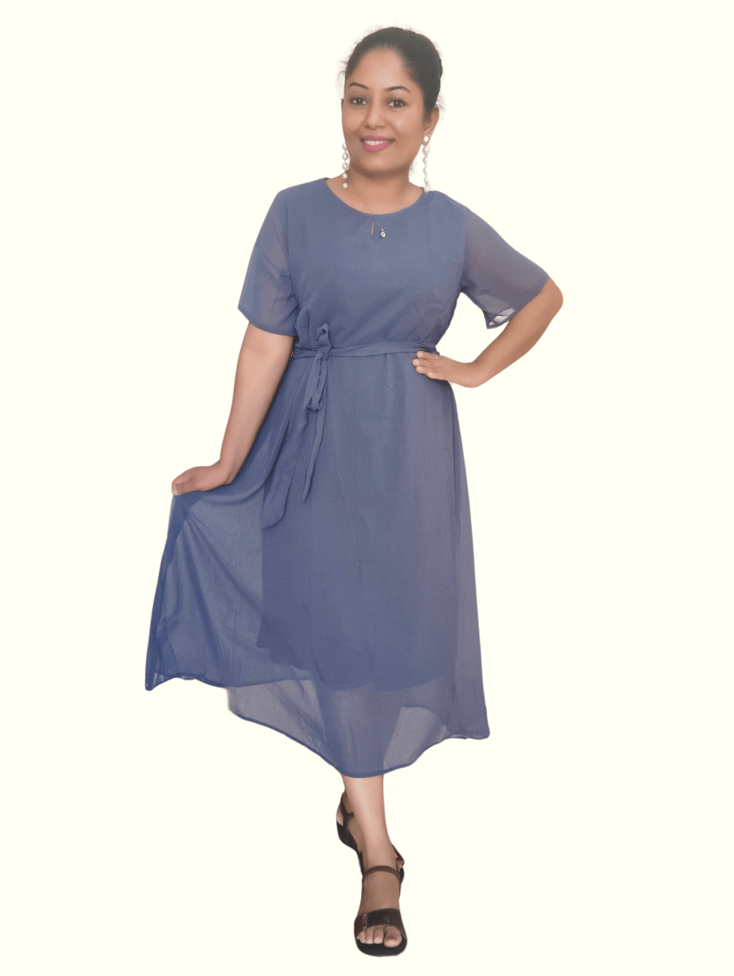 Gray Lara Midi Dress