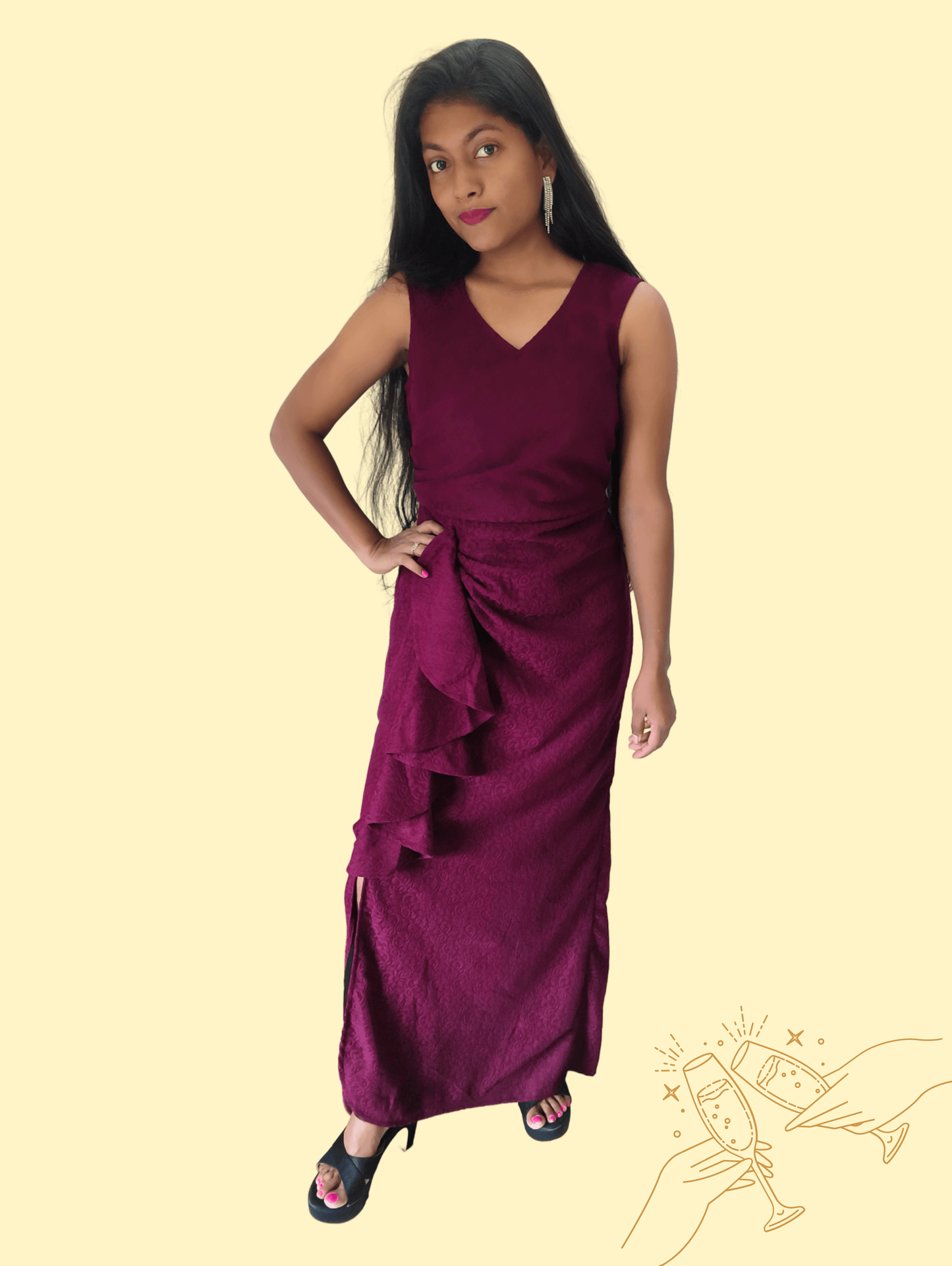 Magenta Eve Gown