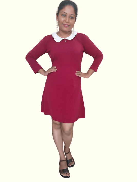 Maroon Nuo Skater Dress