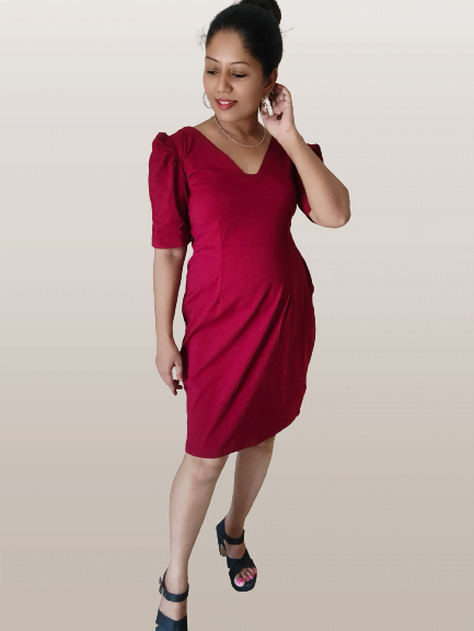 Maroon Romance Bodycon Dress