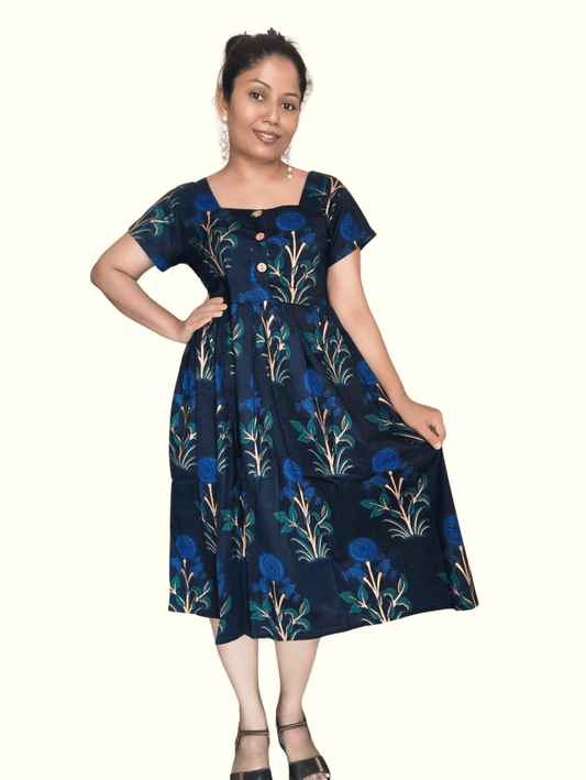 Navy Divya Midi Dress