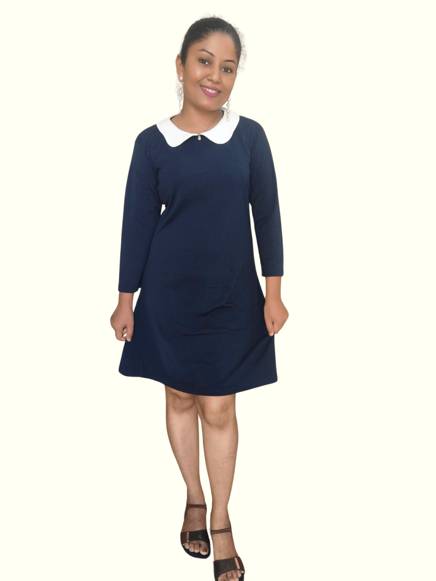 Navy Nuo Skater Dress