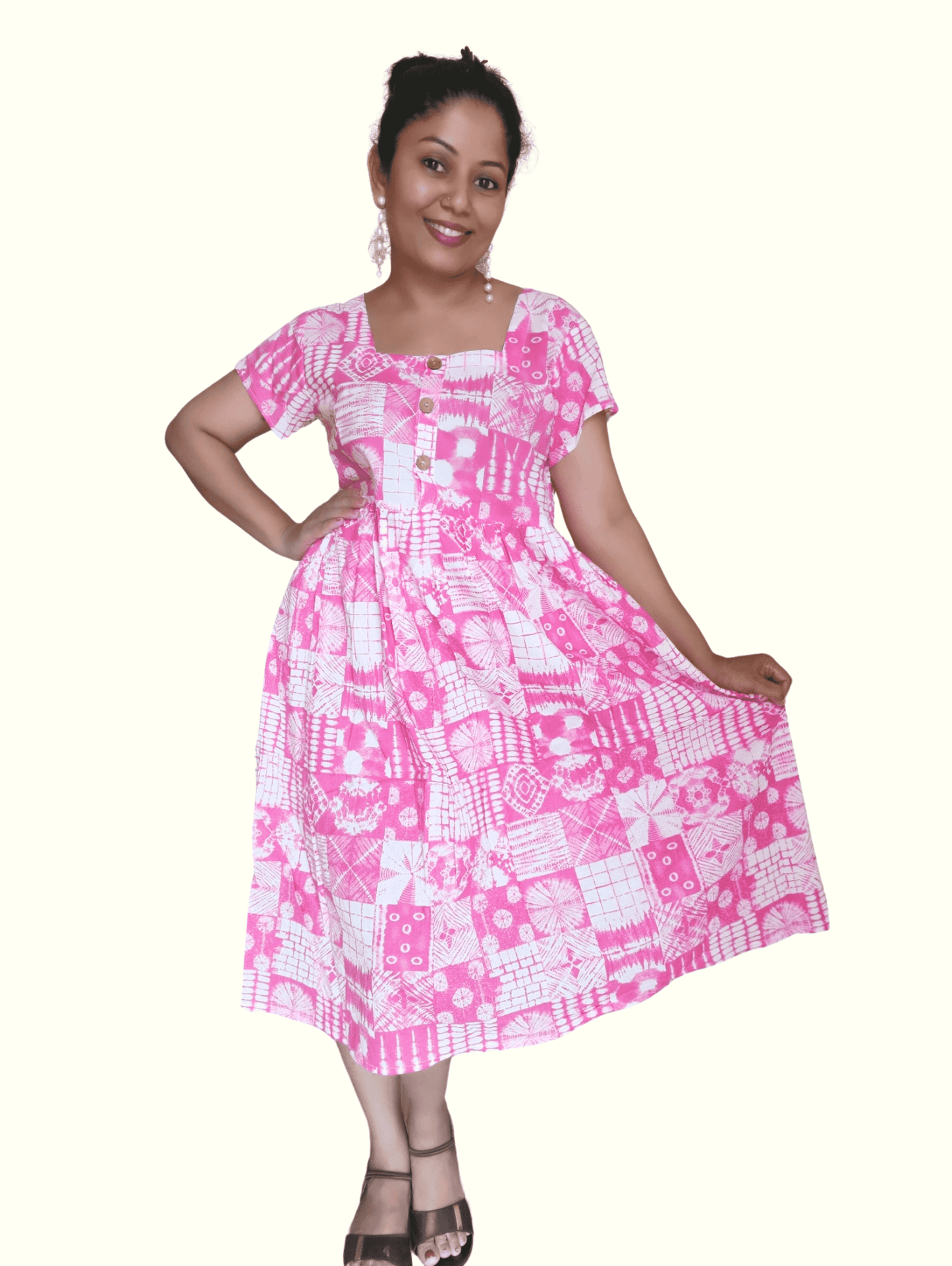 Pink Divya Midi Dress