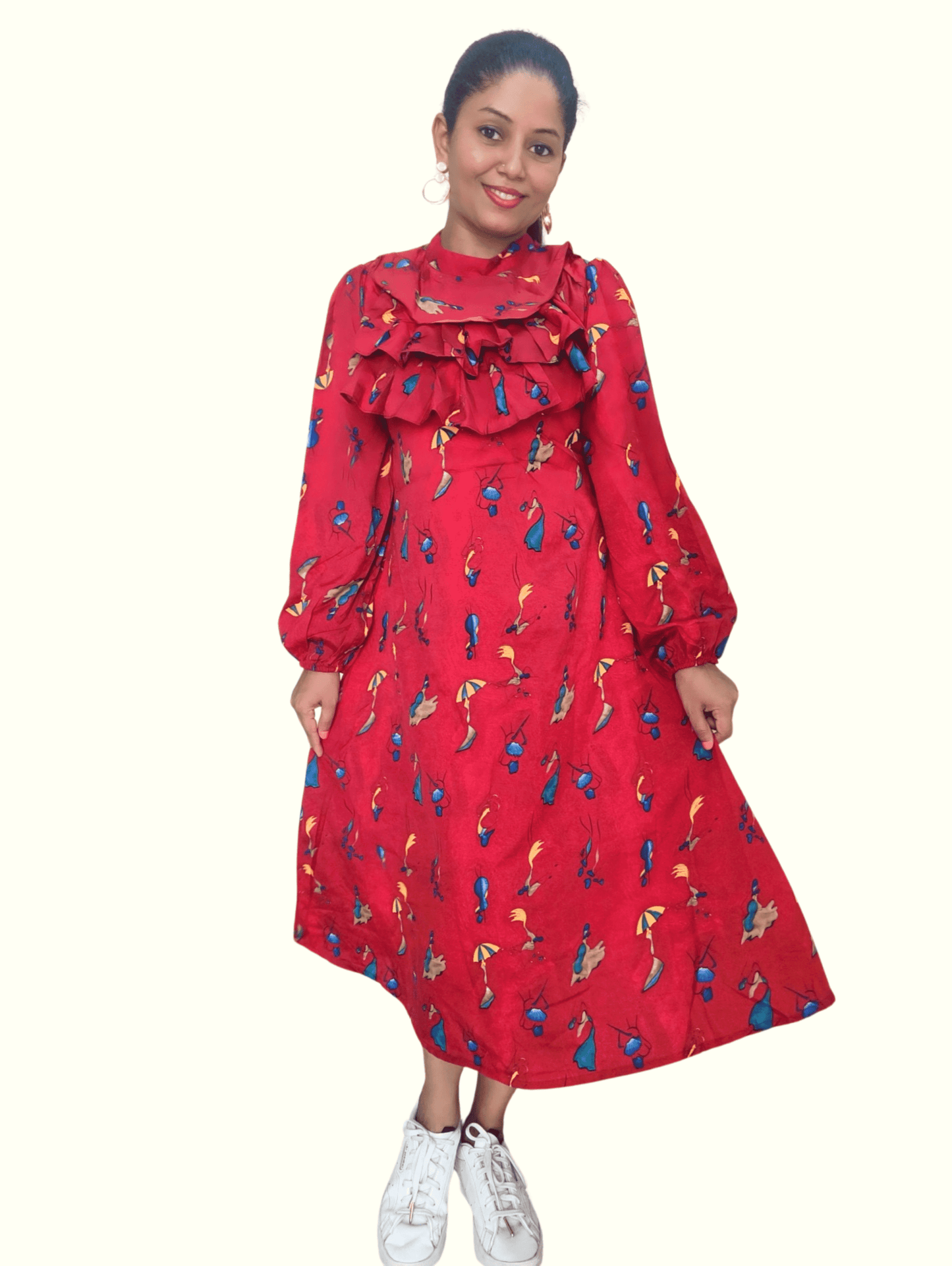 Red Raavi Midi Dress