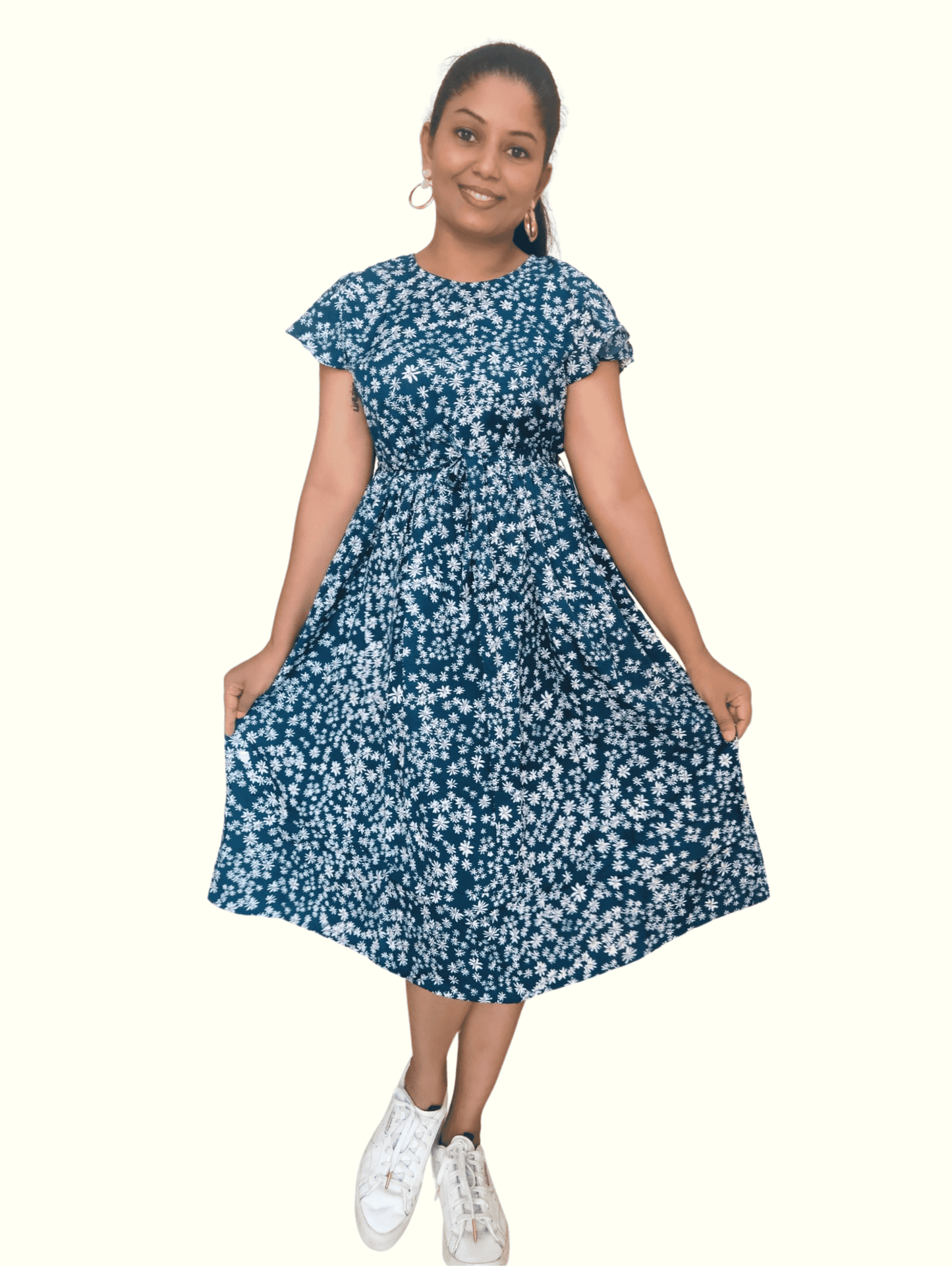 Teal Saavi Midi Dress