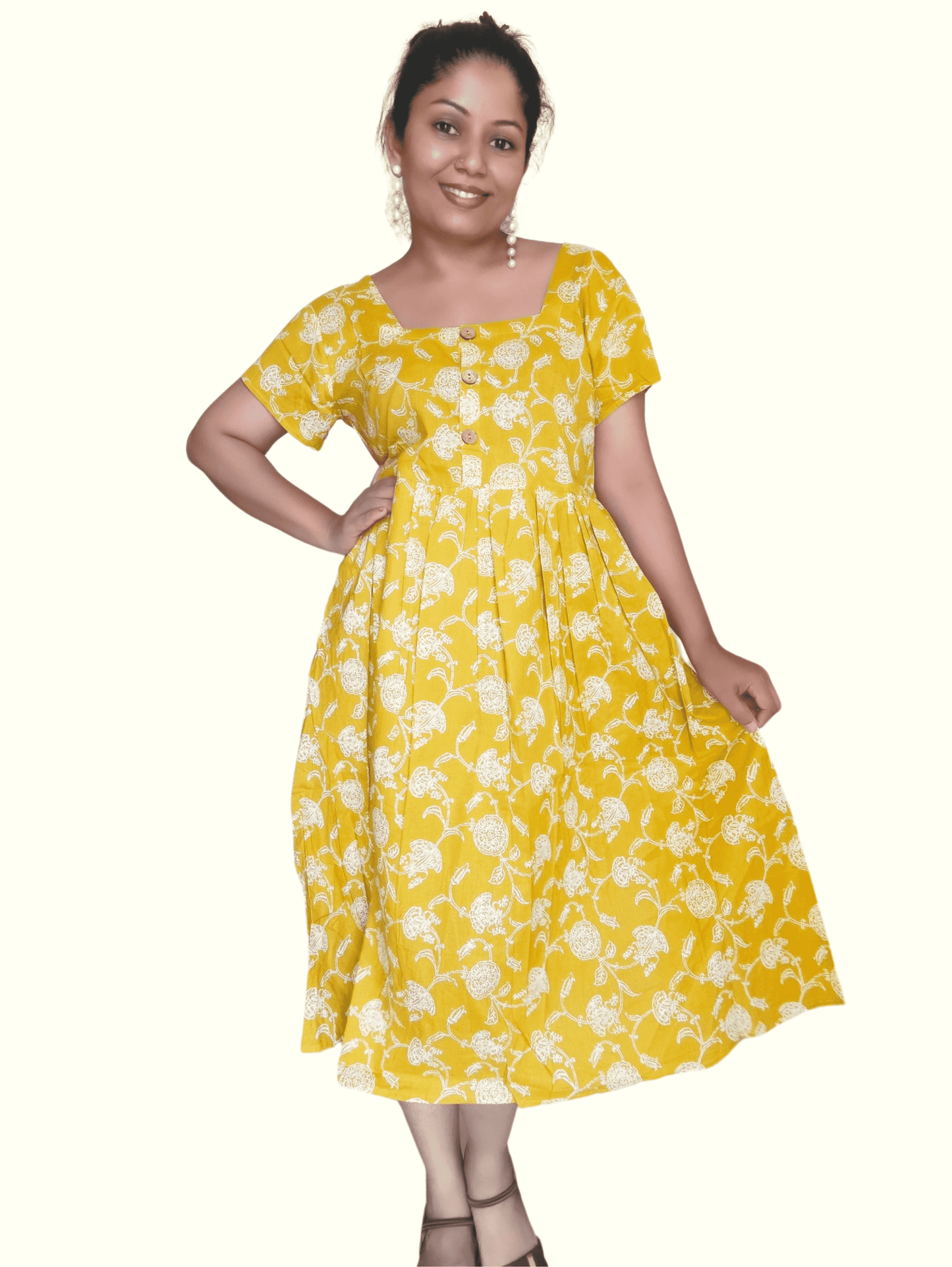 Yellow Divya Midi Dress