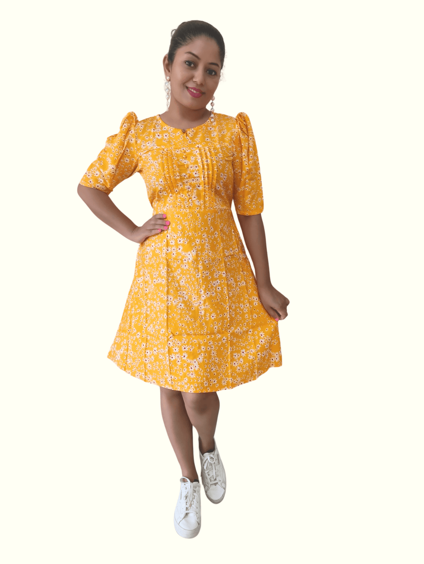 Yellow Kuhu Mini Dress