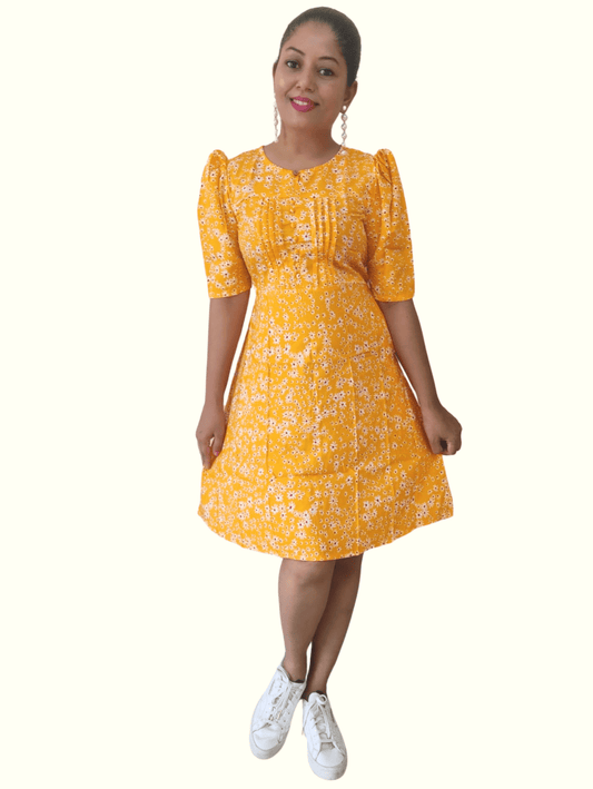 Yellow Kuhu Mini Dress