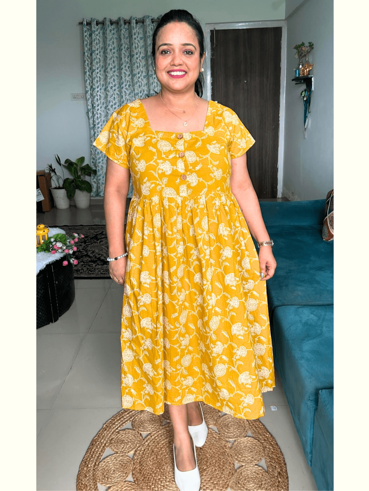 Yellow Divya Midi Dress