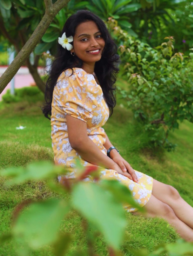 Yellow Flora Bodycon Dress